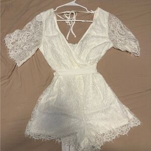 Trixxi Ivory Lace Romper